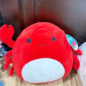 Squishmallows Red and White Crab Plush